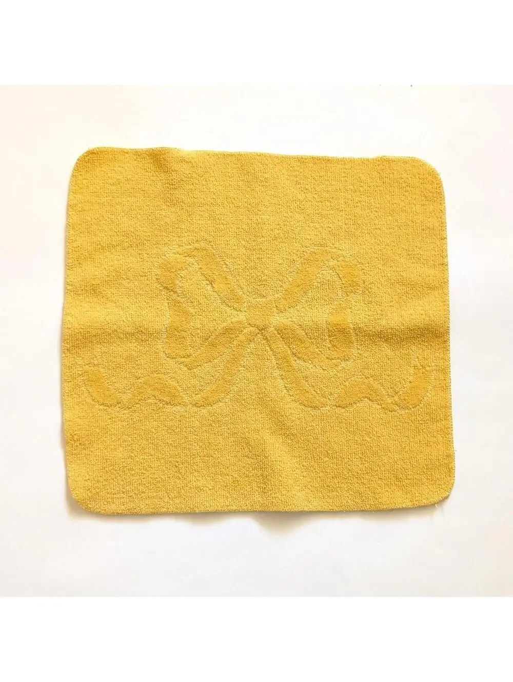 Vintage Cannon Marigold Yellow Washcloth Set with Bow Detail